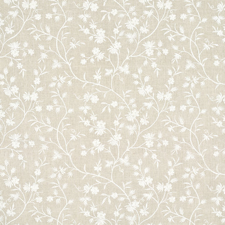 Schumacher Wildflower Embroidery Linen Fabric - Eade's Wallpaper
