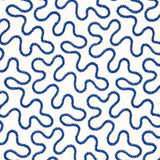 Schumacher Meander Embroidery Blue On Ivory Fabric - Eade's Wallpaper