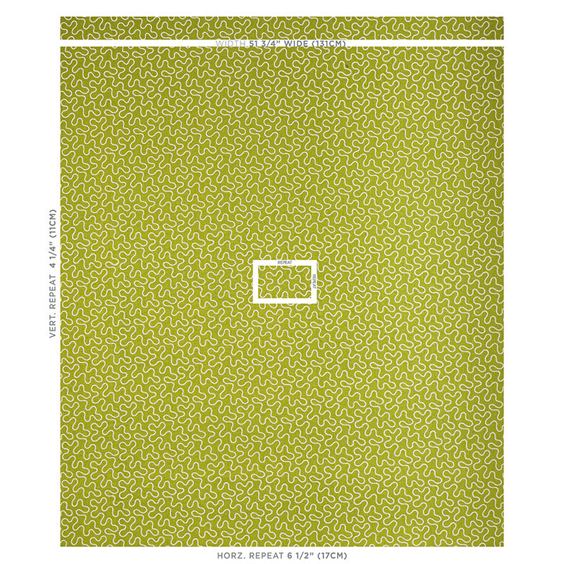 Schumacher Meander Embroidery Leaf Fabric - Eade's Wallpaper