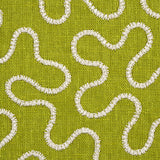 Schumacher Meander Embroidery Leaf Fabric - Eade's Wallpaper