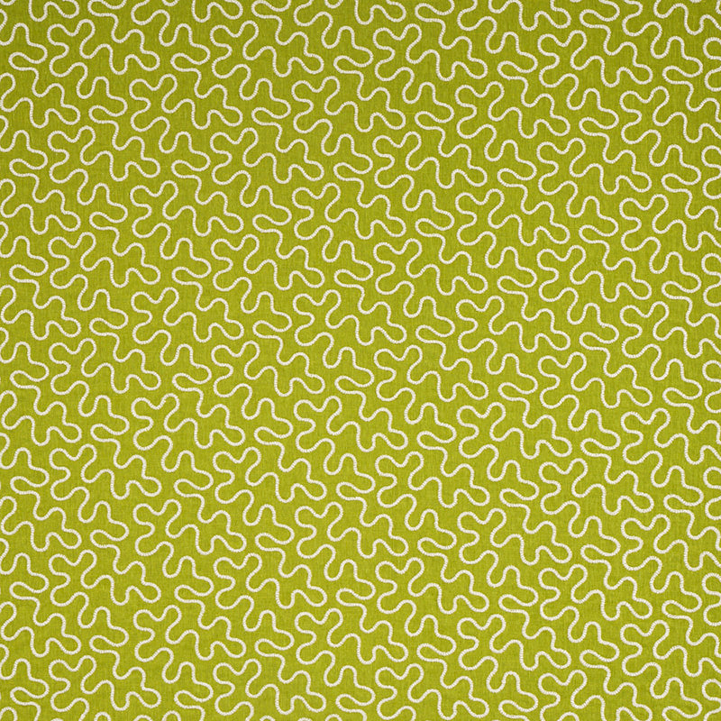 Schumacher Meander Embroidery Leaf Fabric - Eade's Wallpaper