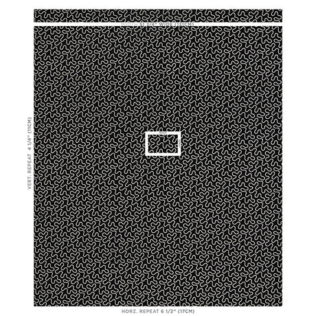 Schumacher Meander Embroidery Black Fabric - Eade's Wallpaper
