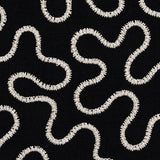 Schumacher Meander Embroidery Black Fabric - Eade's Wallpaper