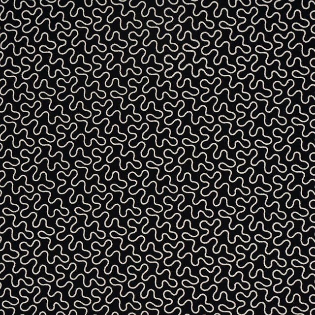 Schumacher Meander Embroidery Black Fabric - Eade's Wallpaper