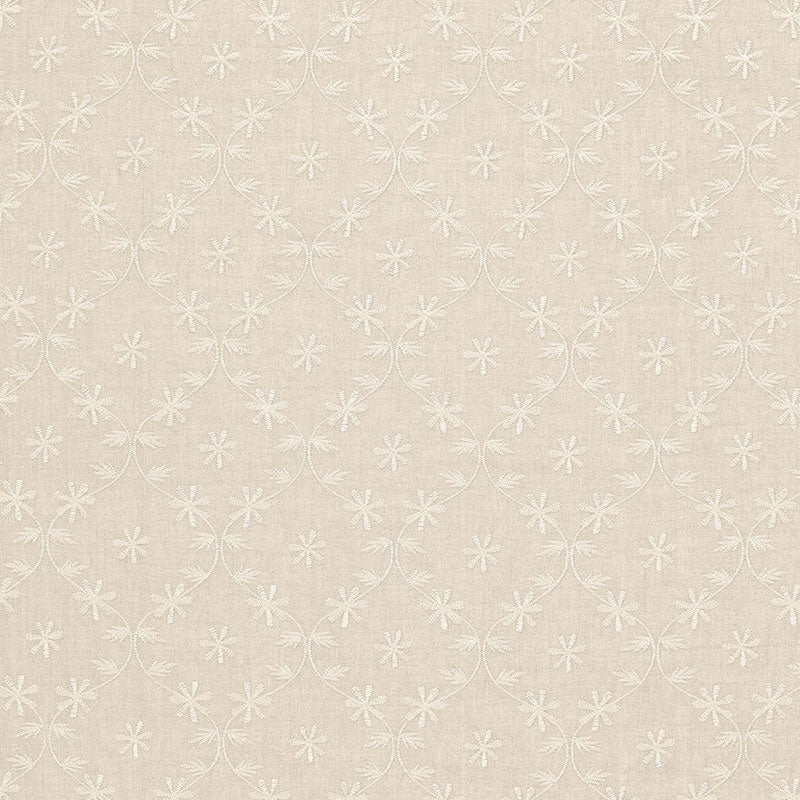 Schumacher 67621 Cellini Embroidered Sheer in LINEN Fabric -