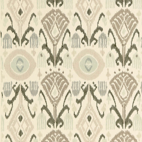 Schumacher Turkestan Embroidery Moonstone Fabric - Eade's Wallpaper