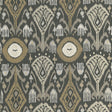 Schumacher Turkestan Embroidery Charcoal Fabric - Eade's Wallpaper
