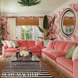 Schumacher Sophia Velvet Coral Fabric - Eade's Wallpaper