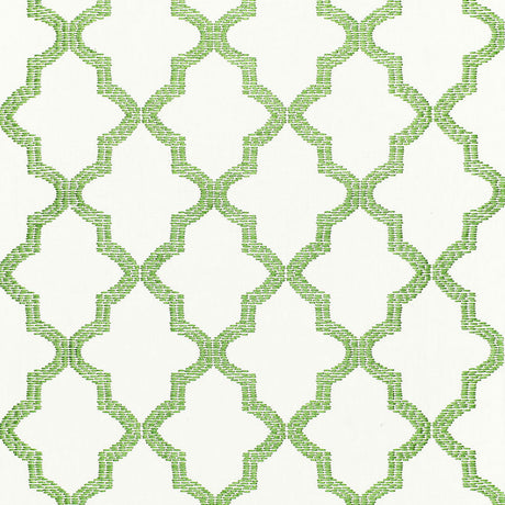Schumacher Tangier Embroidery Grass Fabric - Eade's Wallpaper