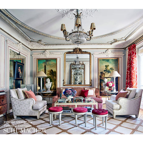 Schumacher Parc Monceau Ciel Fabric - Eade's Wallpaper