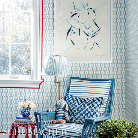 Schumacher Serenissimo Velvet Water Fabric - Eade's Wallpaper
