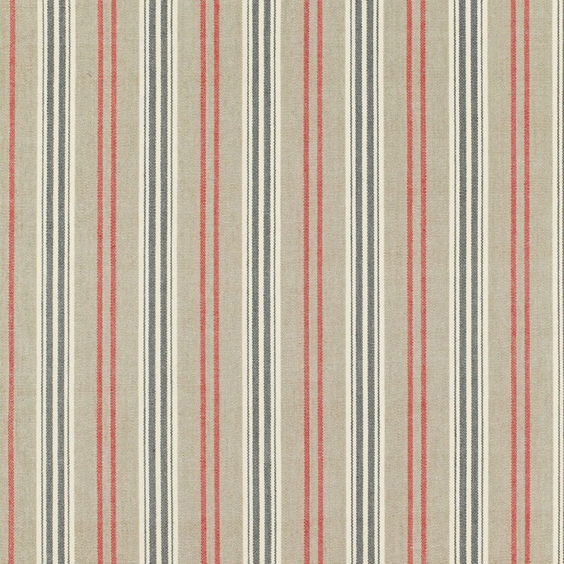 Schumacher Loire Jute Stripe Noir Fabric - Eade's Wallpaper