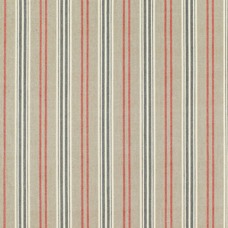 Schumacher Loire Jute Stripe Noir Fabric - Eade's Wallpaper