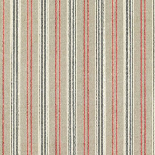 Schumacher Loire Jute Stripe Noir Fabric - Eade's Wallpaper