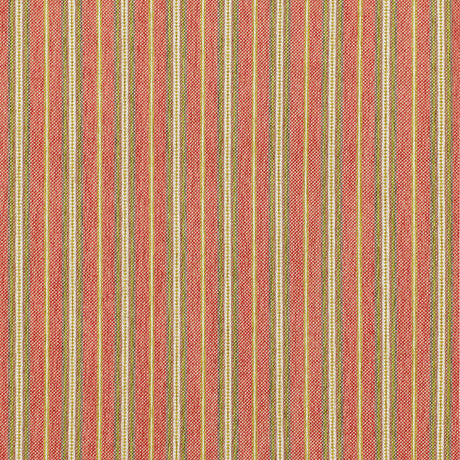 Schumacher Toscana Stripe Tuscan Red Fabric - Eade's Wallpaper
