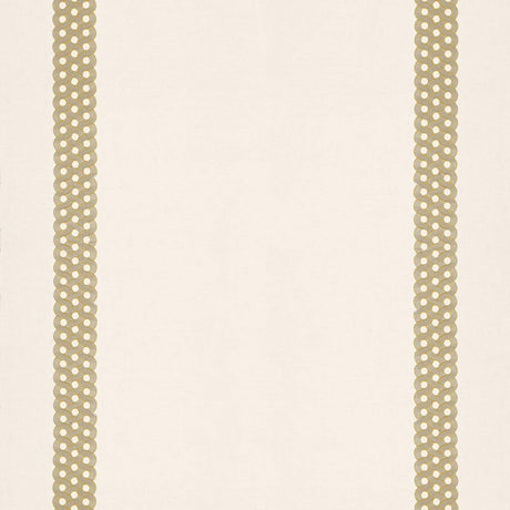 Schumacher Mandeville Embroidery Camel Fabric - Eade's Wallpaper