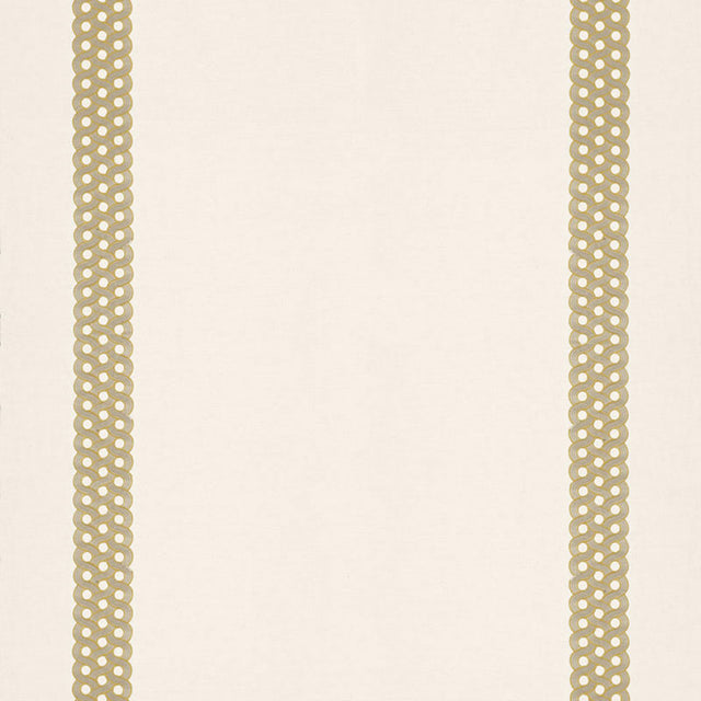 Schumacher Mandeville Embroidery Camel Fabric - Eade's Wallpaper