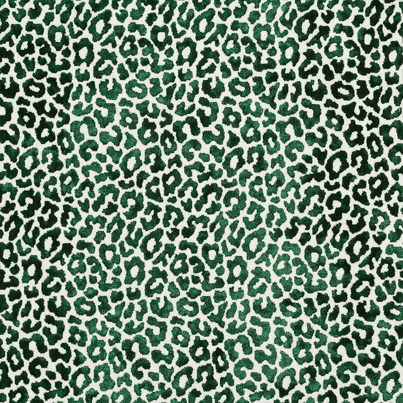 Schumacher Madeleine Velvet Emerald Fabric - Eade's Wallpaper