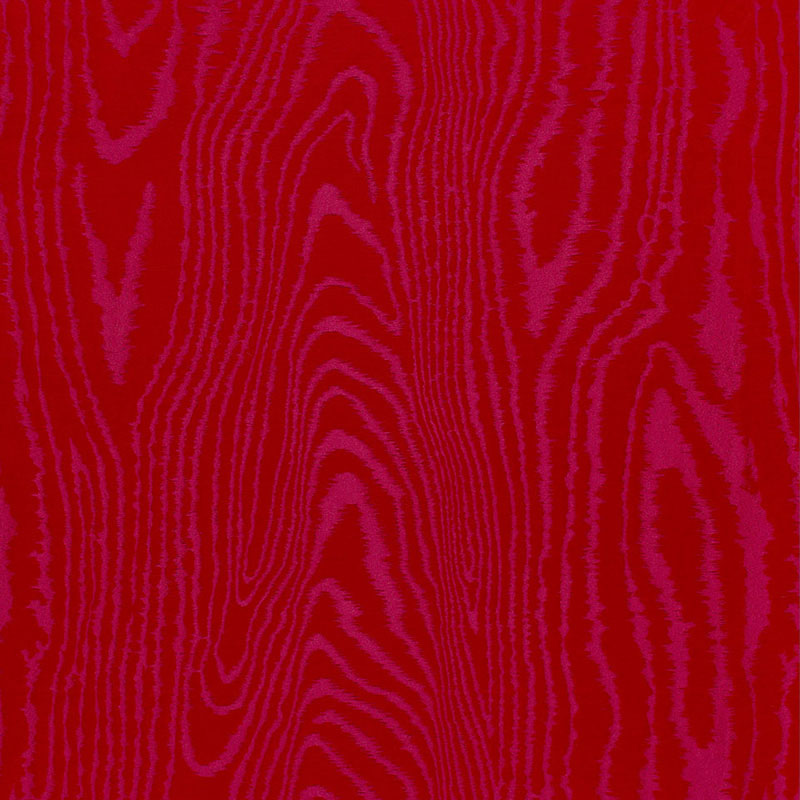 Schumacher Faux Bois Moiré Weave Rouge Fabric