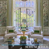 Schumacher Chateau Silk Damask Ciel Fabric