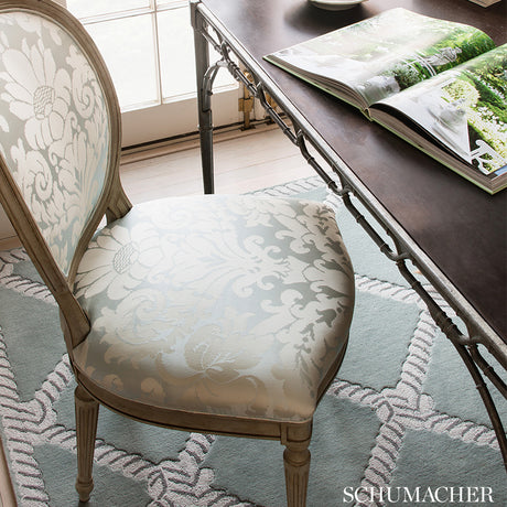 Schumacher Chateau Silk Damask Blush Fabric