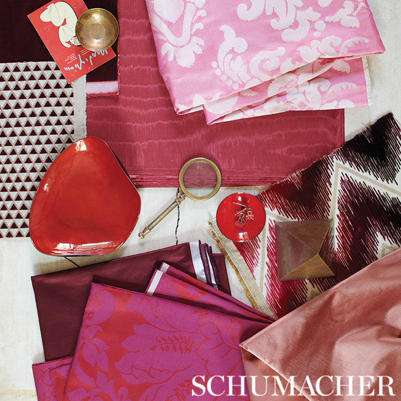 Schumacher Chateau Silk Damask Springtime Fabric