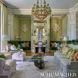 Schumacher Chateau Silk Damask Citron Fabric