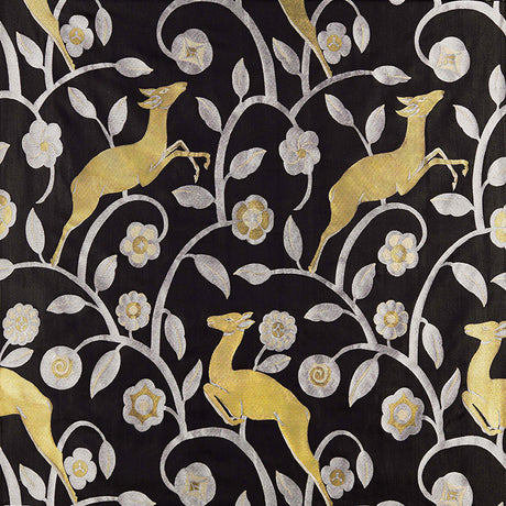 Schumacher Les Gazelles Au Bois Noir Fabric - Eade's Wallpaper