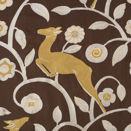 Schumacher 68912 LES GAZELLES AU BOIS in CHOCOLATE Fabric - 
