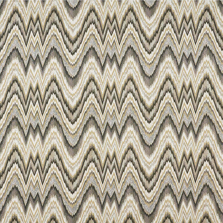 Schumacher Valkyrie Flame Stitch Shale Fabric - Eade's Wallpaper