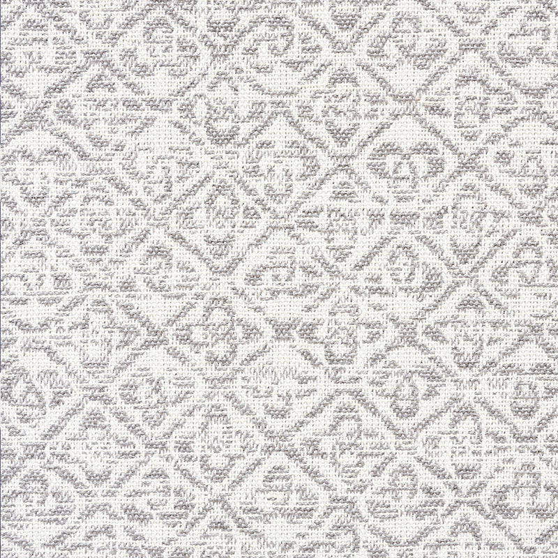 Schumacher Sarong Weave Indoor/Outdoor Grey Fabric - Eade's Wallpaper