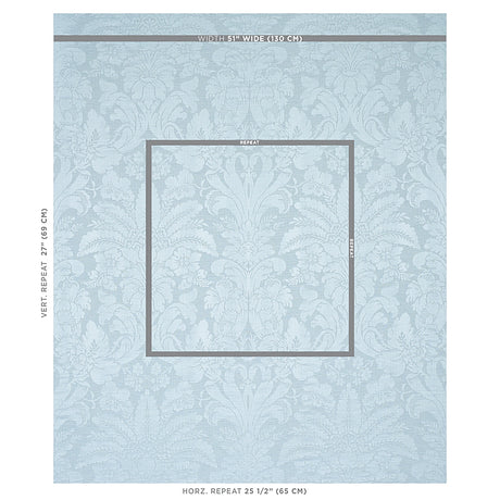 Schumacher Colette Linen/Silk Damask Chambray Fabric