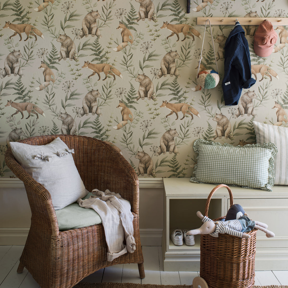 Schumacher 6921 WILD FOREST in SAGE Wallpaper - BORÃ…STAPETE