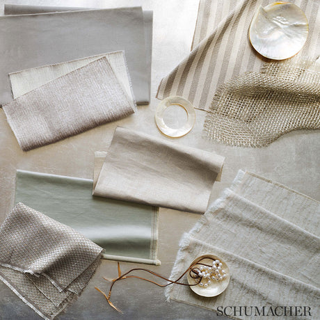 Schumacher Faux Bois Linen Platinum Fabric