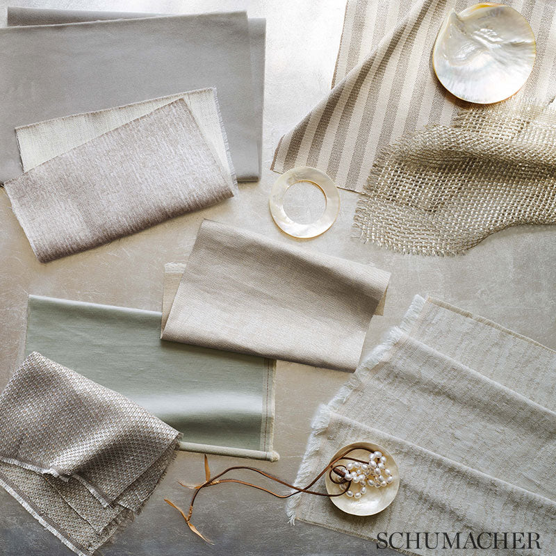 Schumacher Geoffrey Metallic Stripe Moonglow Fabric