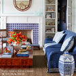 Schumacher 69301 Tikki Tape in MARINE Trim - MARY MCDONALD