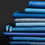 Schumacher 69387 BARNETT in INDIGO Fabric - PERFECT BASICS: 