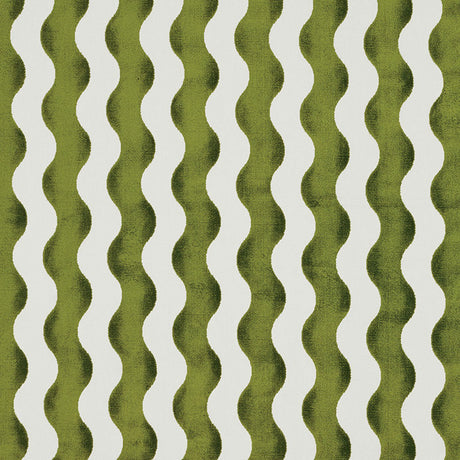 Schumacher The Wave Velvet Lettuce Fabric - Eade's Wallpaper