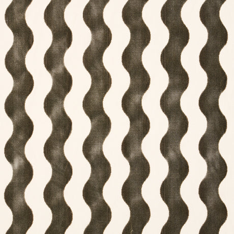 Schumacher The Wave Velvet Grey Fabric - Eade's Wallpaper