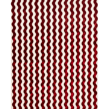 Schumacher The Wave Velvet Red Fabric - Eade's Wallpaper