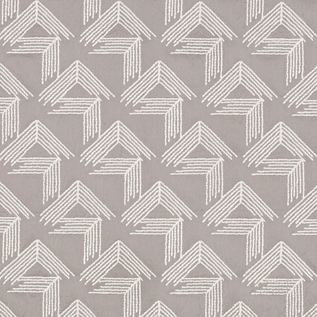 Schumacher V Step Pale Grey Fabric - Eade's Wallpaper