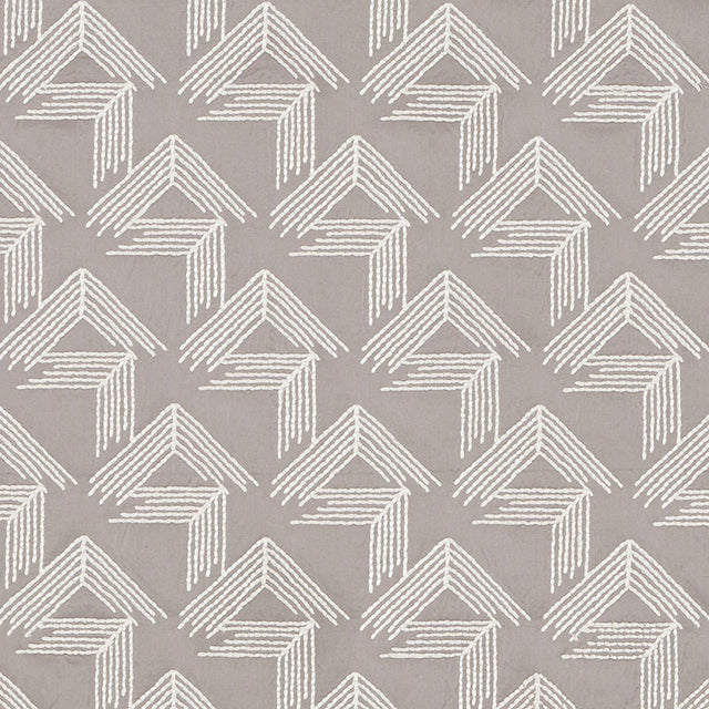 Schumacher V Step Pale Grey Fabric - Eade's Wallpaper