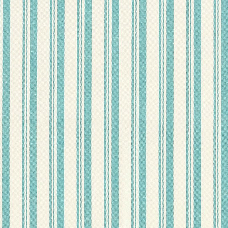 Schumacher Capri Aqua/White Fabric