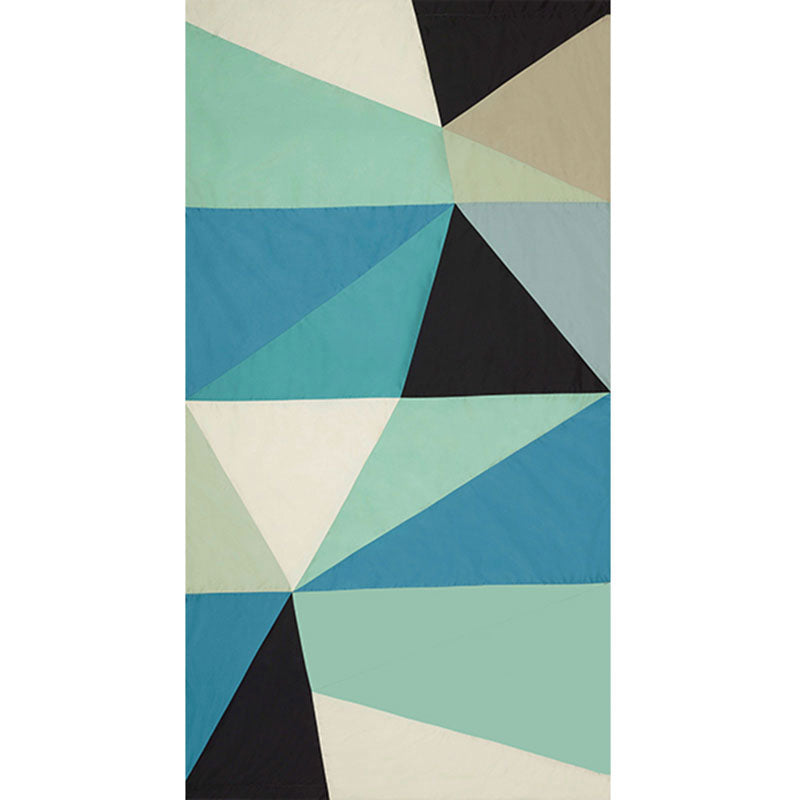 Schumacher Cubist Silk Panel Peacock Fabric