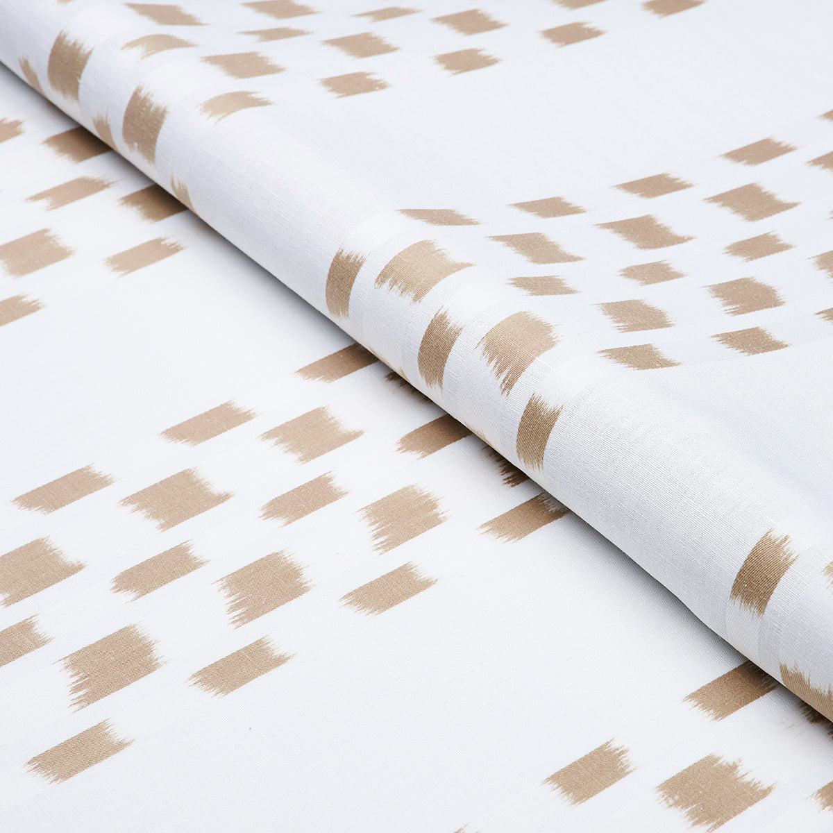 Schumacher Izmir Ikat Stripe Sand Fabric