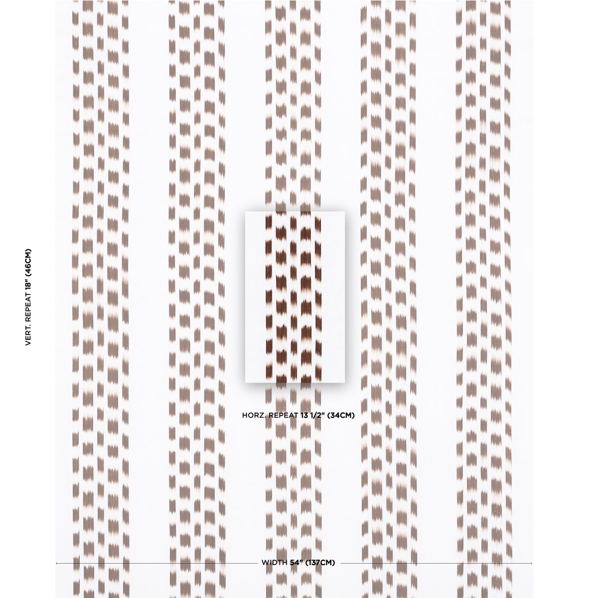 Schumacher Izmir Ikat Stripe Cocoa Fabric