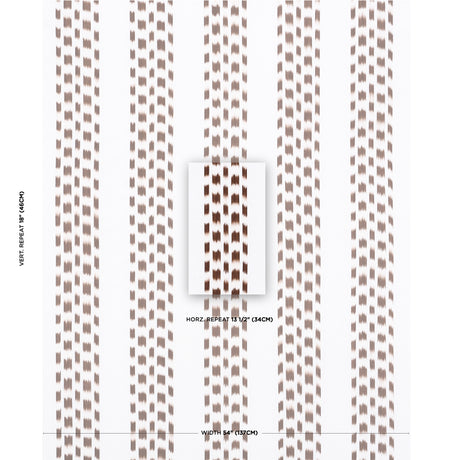 Schumacher Izmir Ikat Stripe Cocoa Fabric