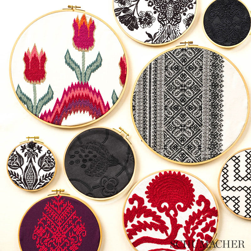Schumacher 69711 CAROLINA in EBONY Fabric - COUTURE COLLECTI