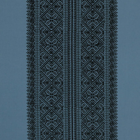 Schumacher 69731 TOLEDO EMBROIDERY in MIDNIGHT Fabric - COUT