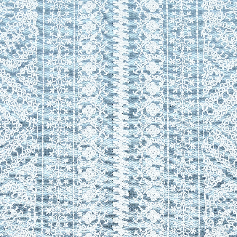 Schumacher Toledo Embroidery Chambray Fabric - Eade's Wallpaper